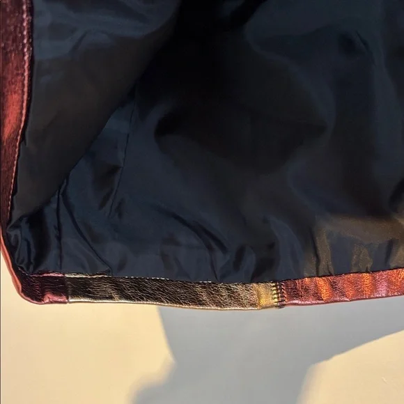 Glamorous bronze and gold patchwork faux leather mini skirt size US10 - Picture 5 of 11